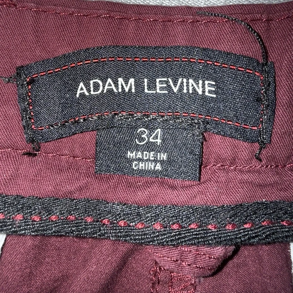 Men's Adam Levine Flat Front Preppy Chino Shorts Maroon Size 34